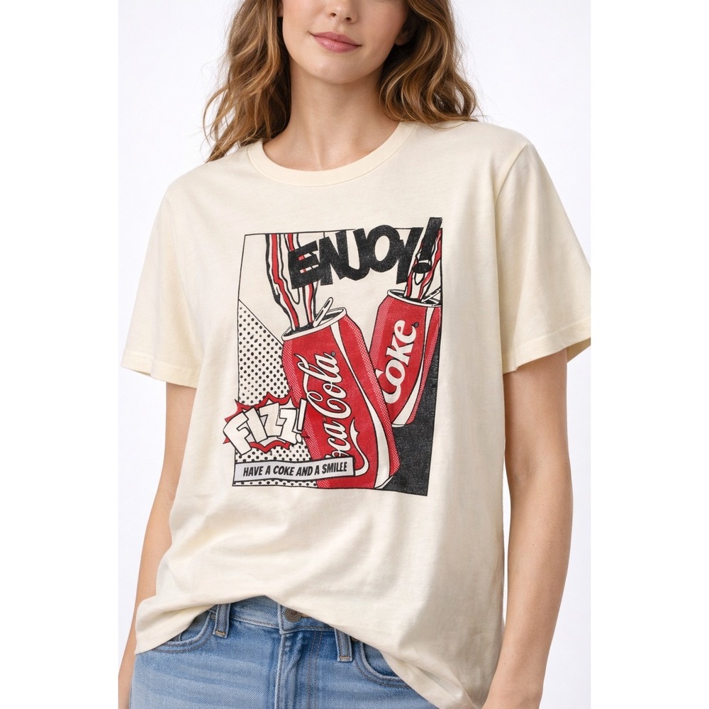 Coca Cola Lucky Brand Graphic Tee XXL Pop Art Soda Enjoy Fizz Shirt NEW